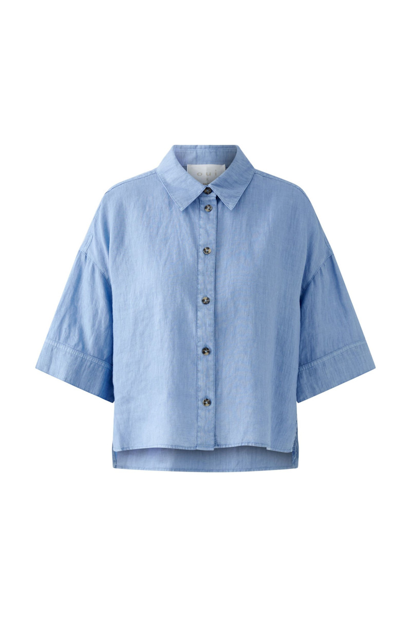 Oversized-Bluse aus Leinen