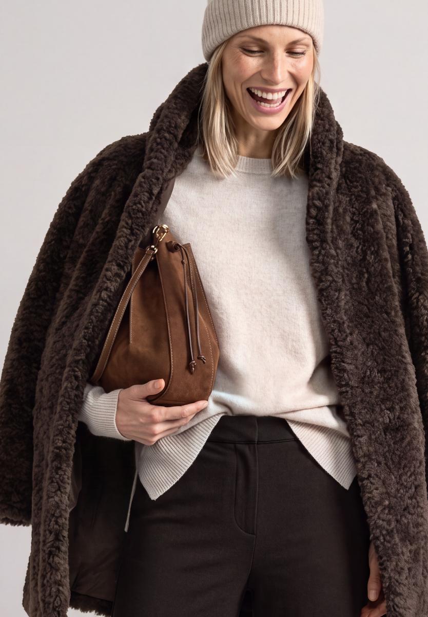 Damen Teddymantel