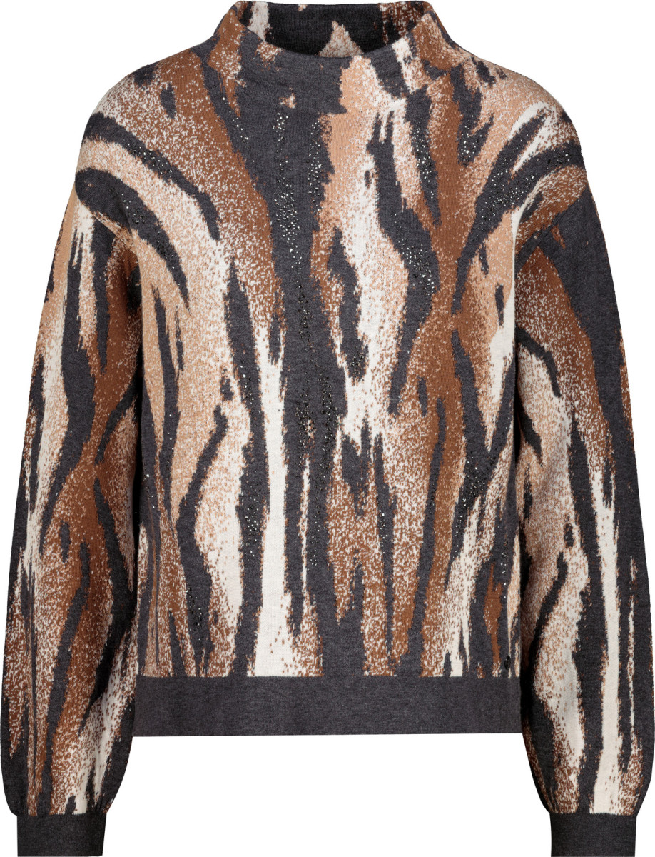 Damen Strickpullover Tigermuster
