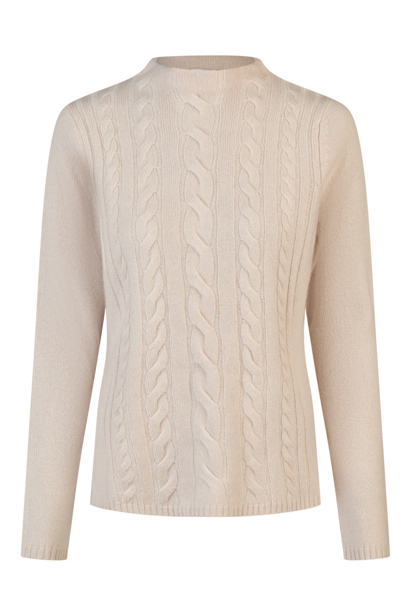 Damen Zopfstrickpullover Cashmere