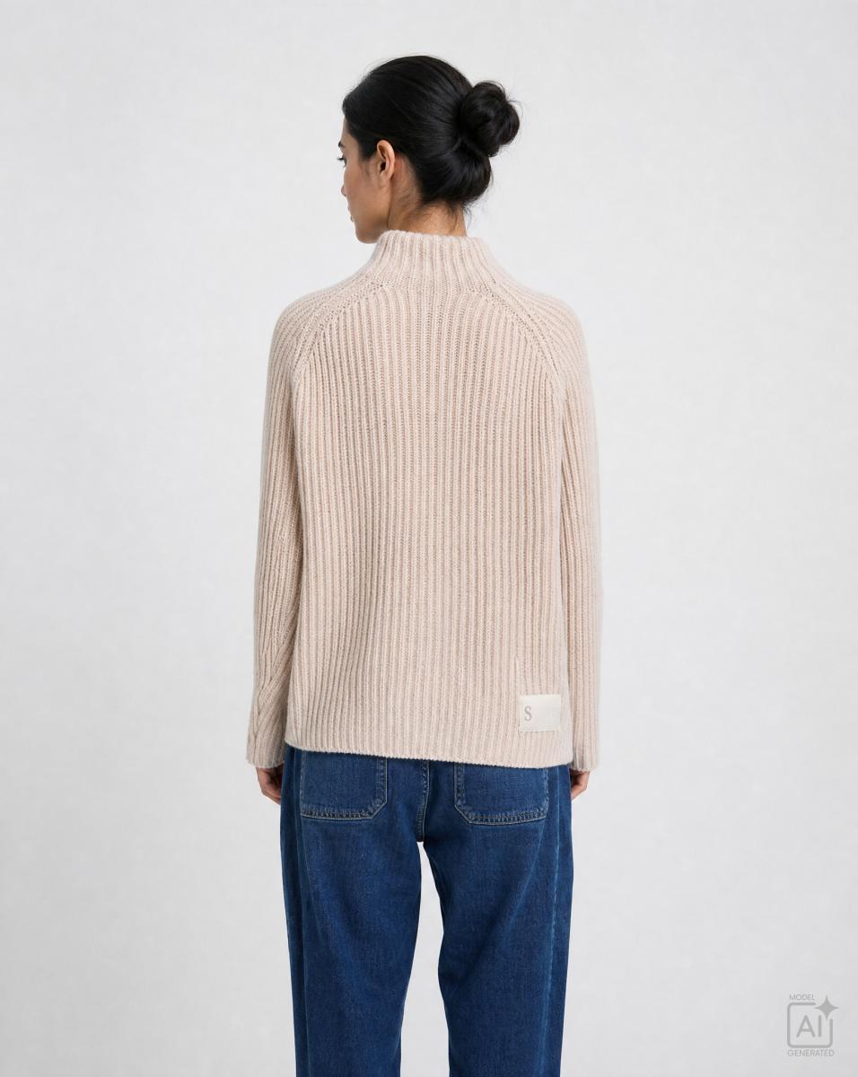 Damen Pullover High Collar