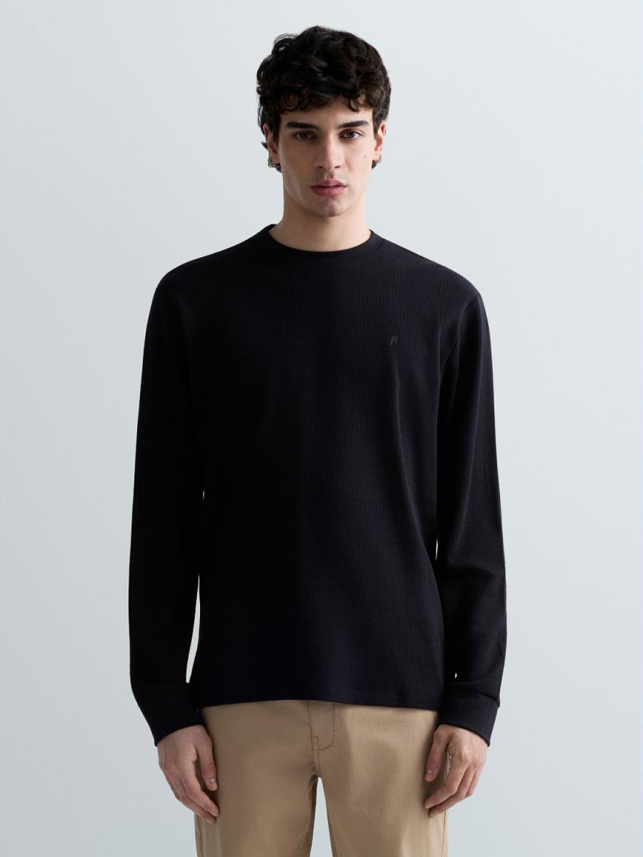 Herren Langarmshirt mit Struktur
