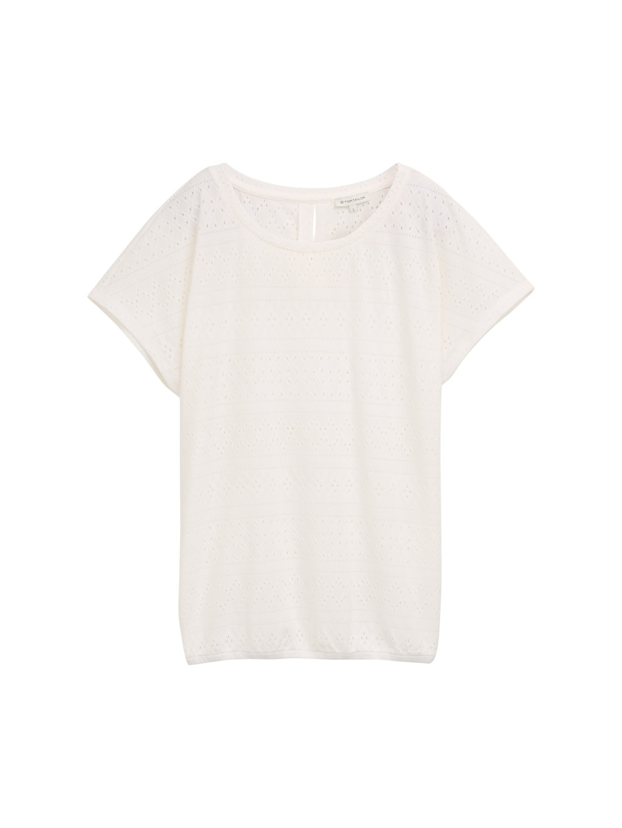 Damen Loose-Fit Ajour T-Shirt