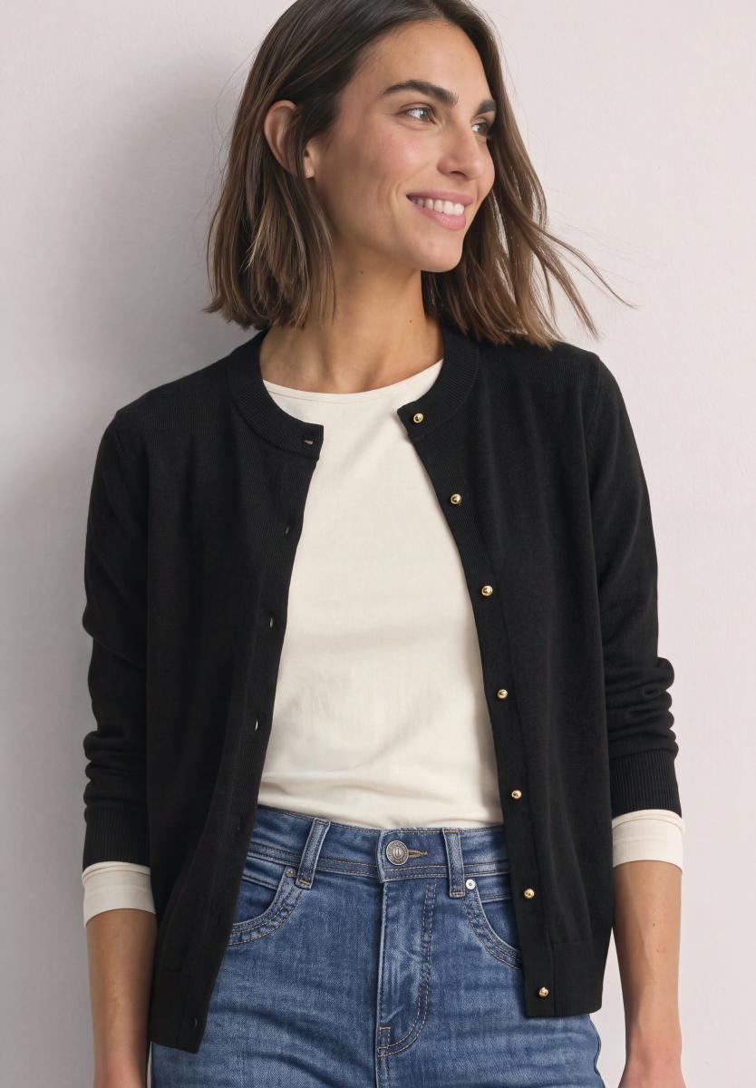 Cardigan mit Rundhals und Knopfleiste Street One