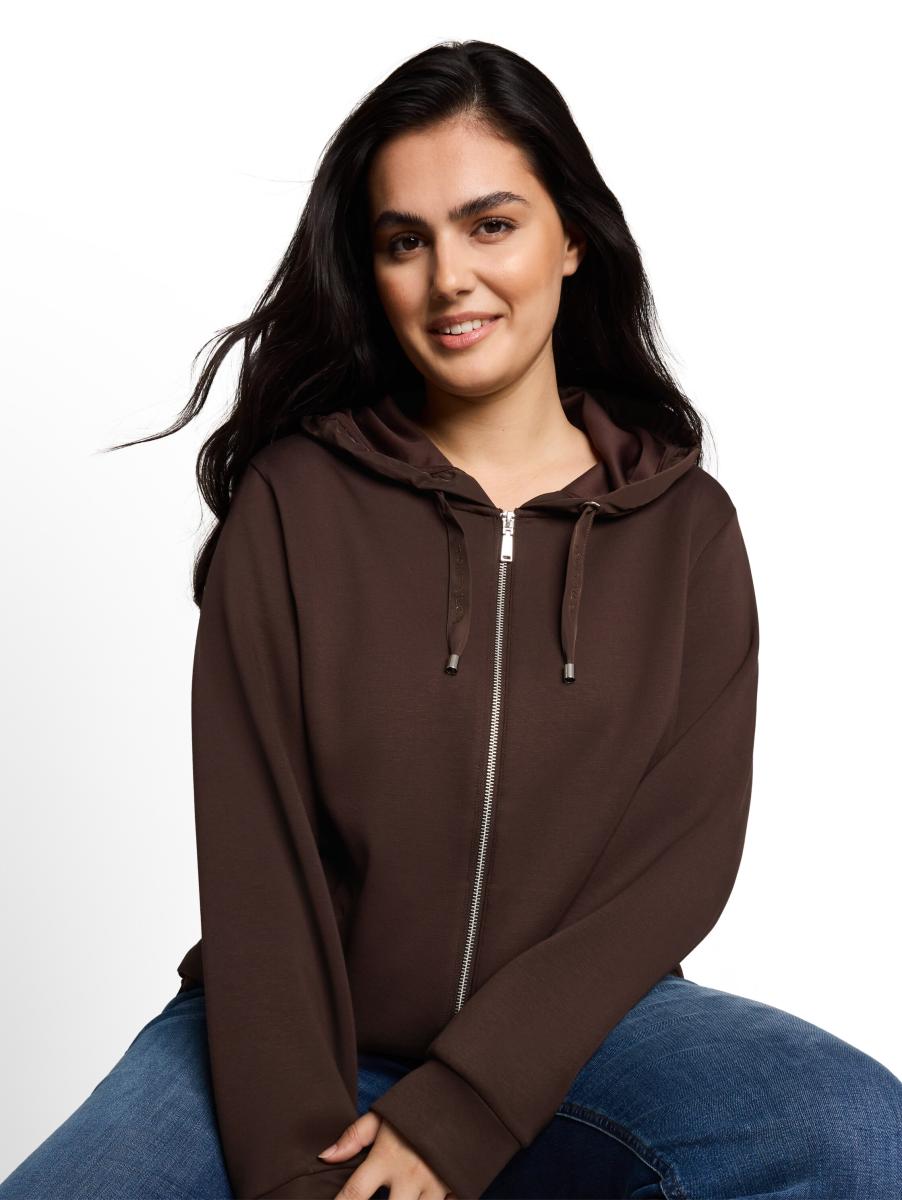 Curvy Sweatjacke aus Scuba