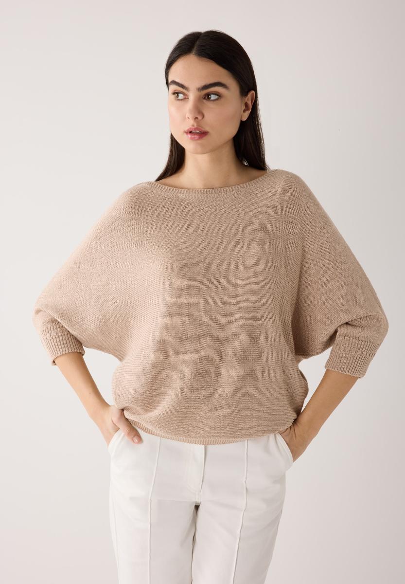 Damen Fledermauspullover mit Glanzeffekt
