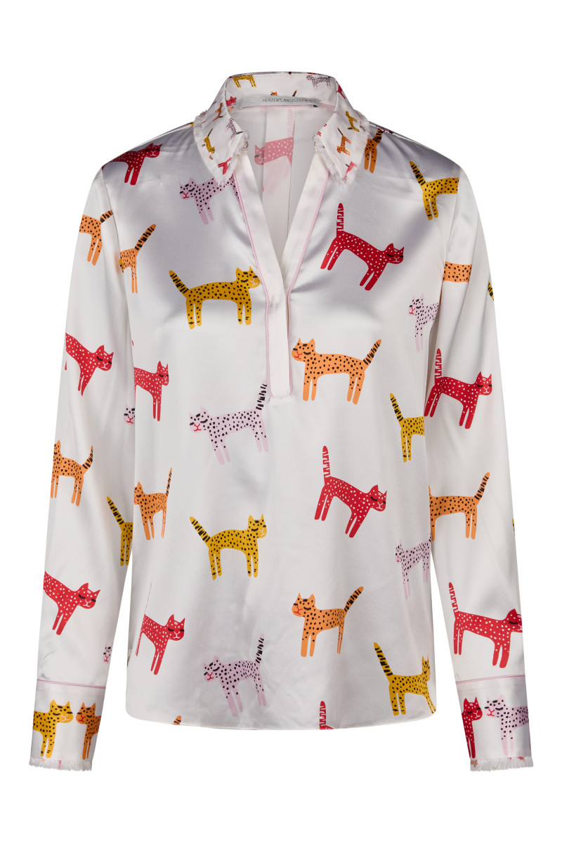 Seidenbluse mit Allover-Muster