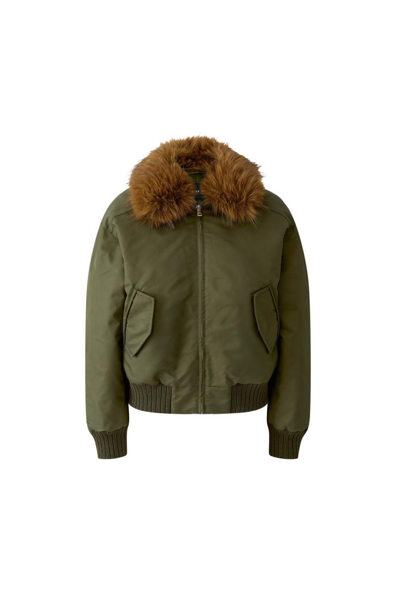 Damen Blouson mit Kunstpelzkragen