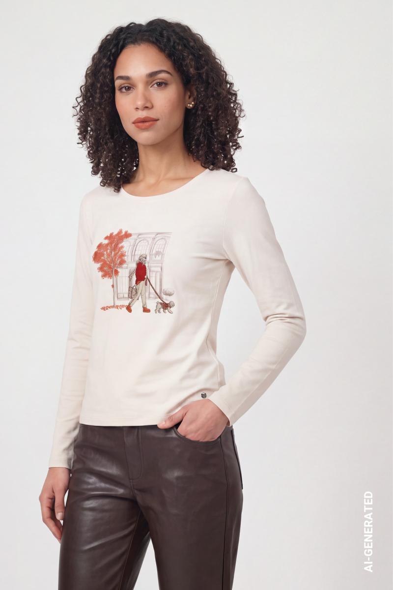 Damen Langarmshirt mit Print