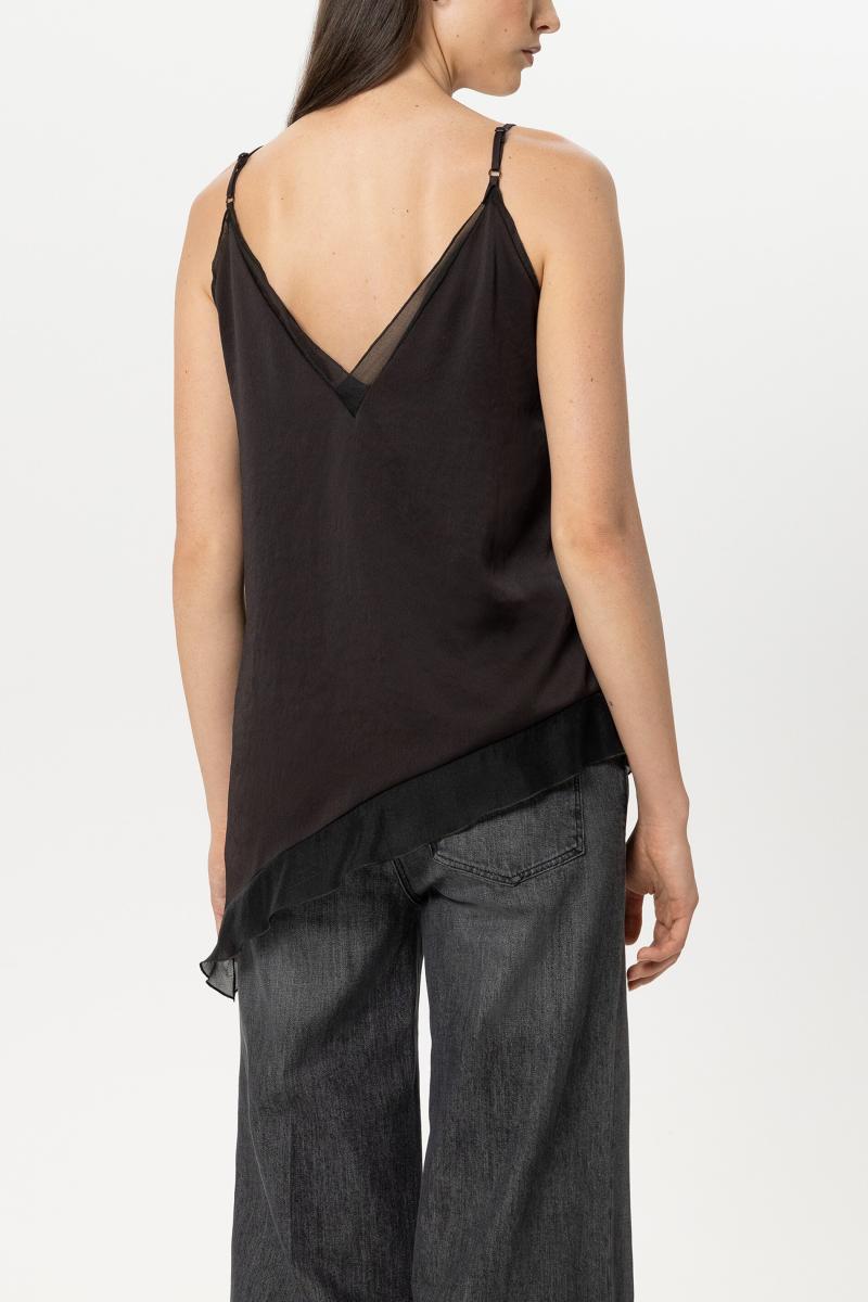 Damen Satin-Organza-Top