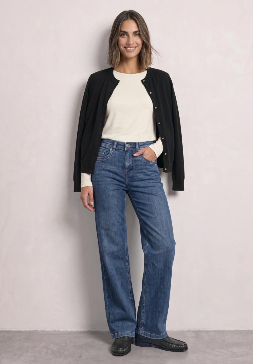 Cardigan mit Rundhals und Knopfleiste Street One