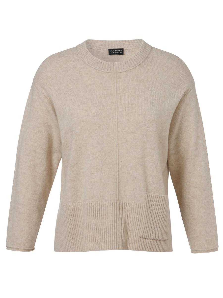 Curvy Pullover mit Taschen-Detail