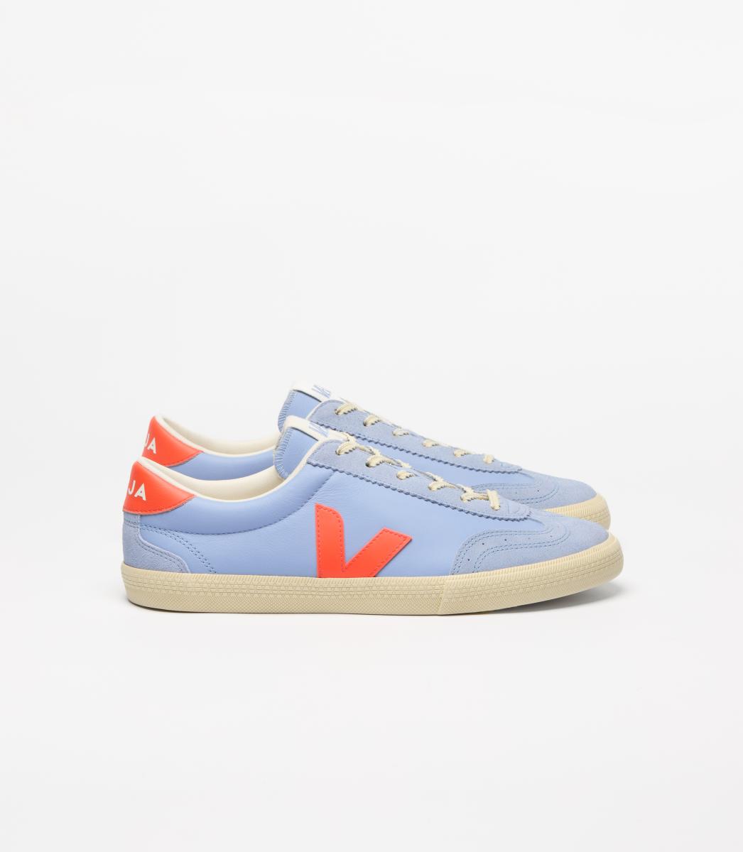 Damen Sneaker Volley Leather Olympe Orange Fluo