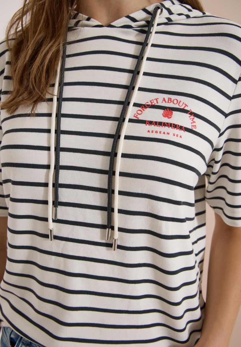 Damen Kurzarm Kapuzenshirt