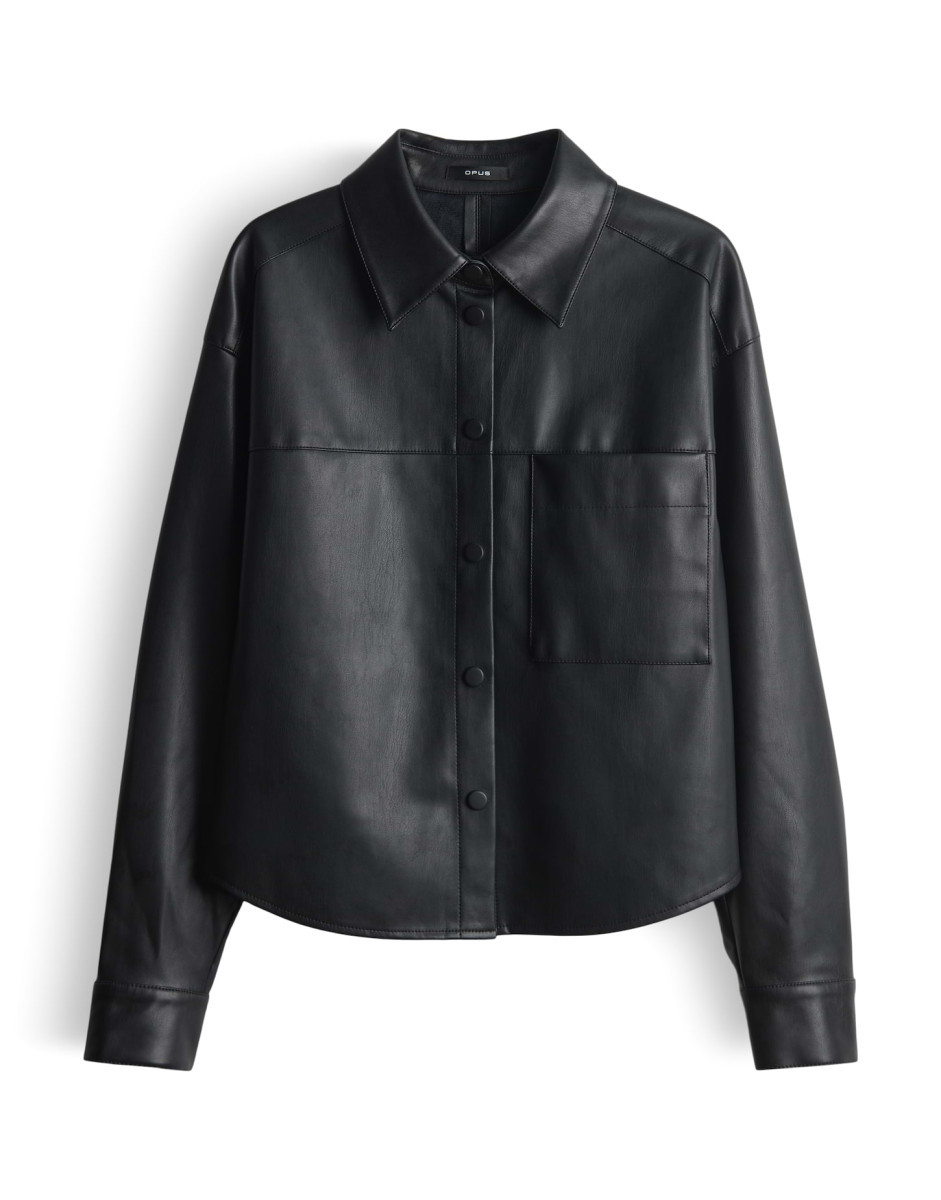 Hemdbluse Fedgy in Lederoptik