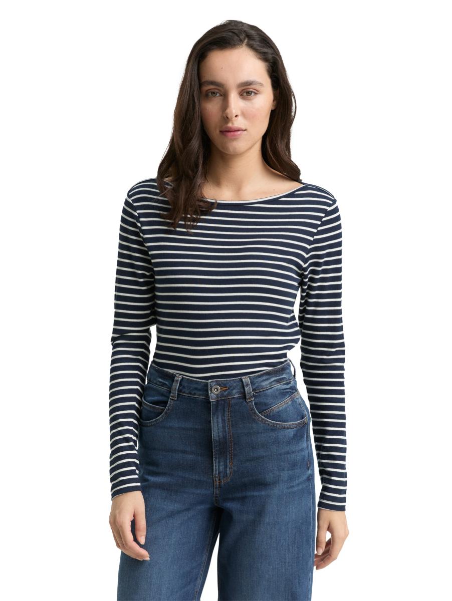 Damen Langarmshirt mit Streifenmuster