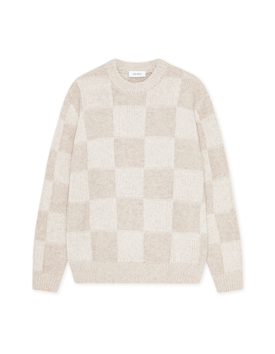Herren Pullover Check Knit