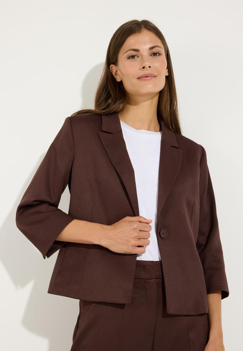 Blazer mit Rips-Struktur