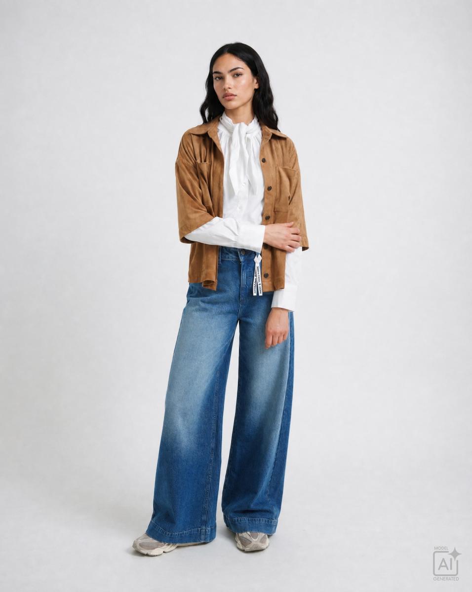 Raglanbluse mit Schalkragen