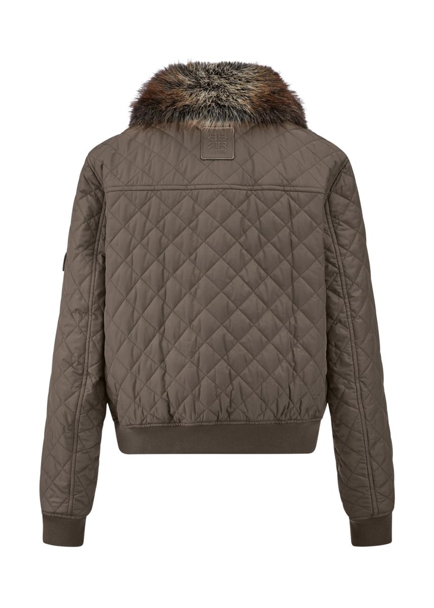 Damen Steppjacke Mit Faux-Fur-Kragen