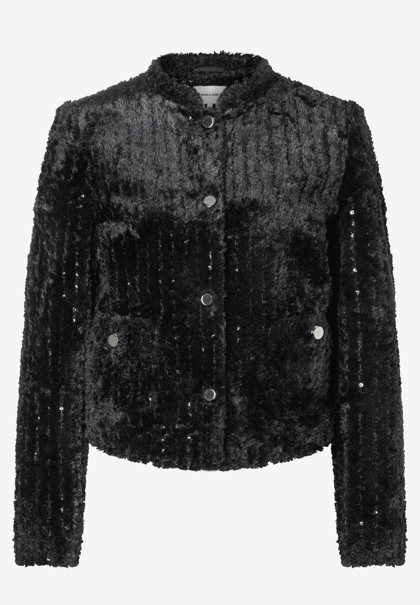 Damen Felljäckchen mit Pailletten