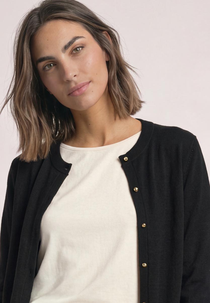 Cardigan mit Rundhals und Knopfleiste Street One