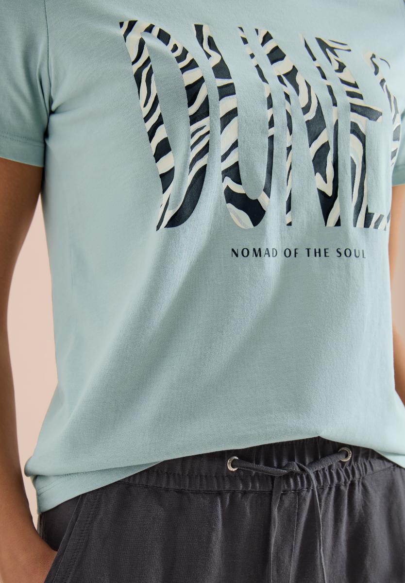Damen T-Shirt Mit Rundhals Und Frontprint