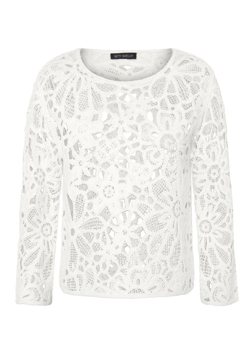 Damen Lochstrick-Pullover