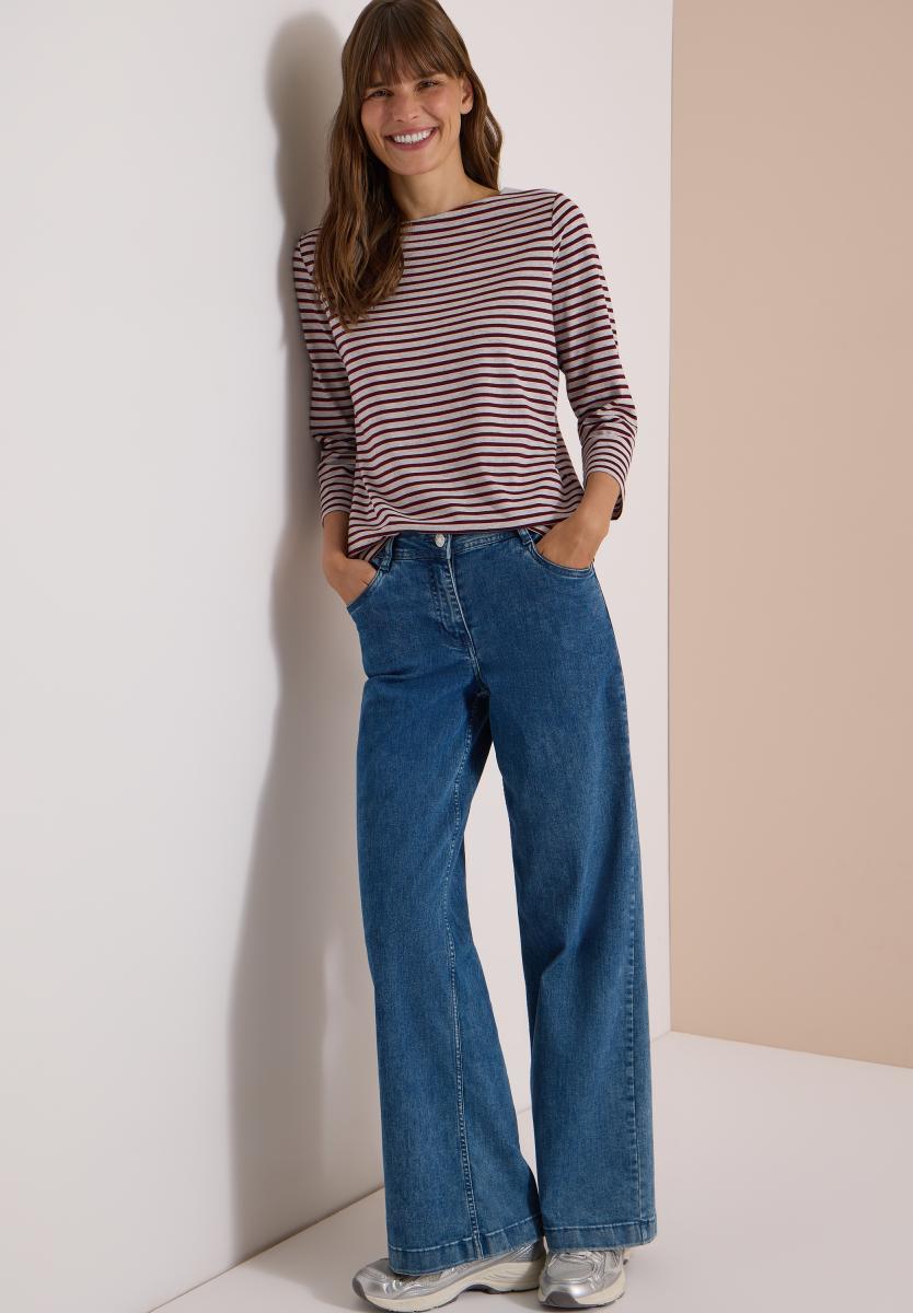 Damen 3/4-Arm Shirt mit Boat Neck