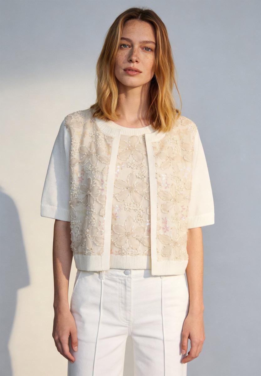 Damen Stricktop mit Pailletten