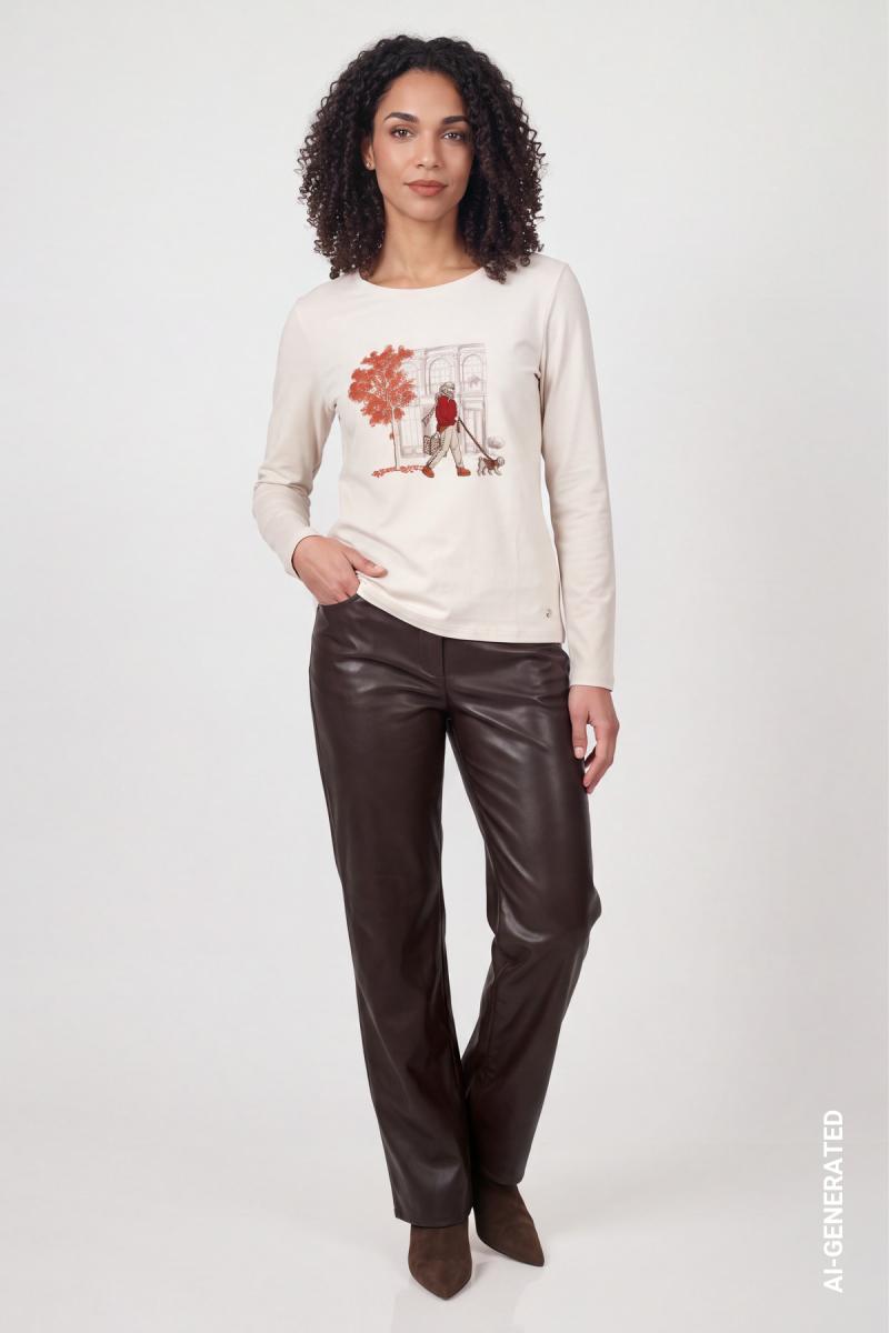 Damen Langarmshirt mit Print
