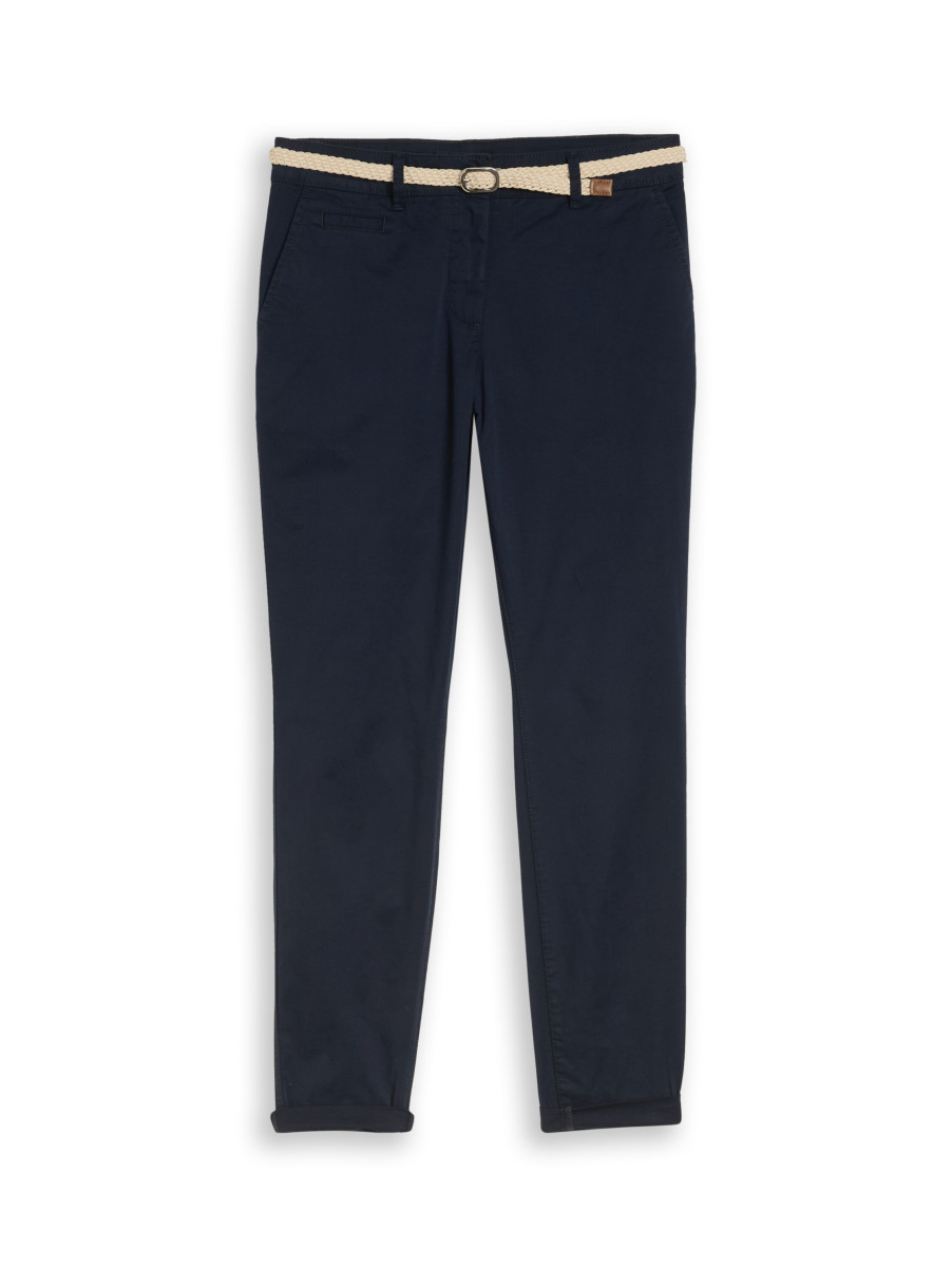 Damen Chino Hose mit Gürtel