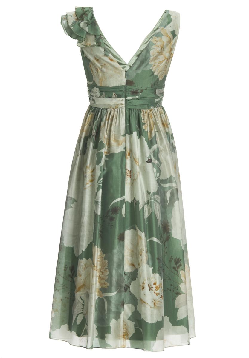 Cocktailkleid aus bedrucktem Lyocell