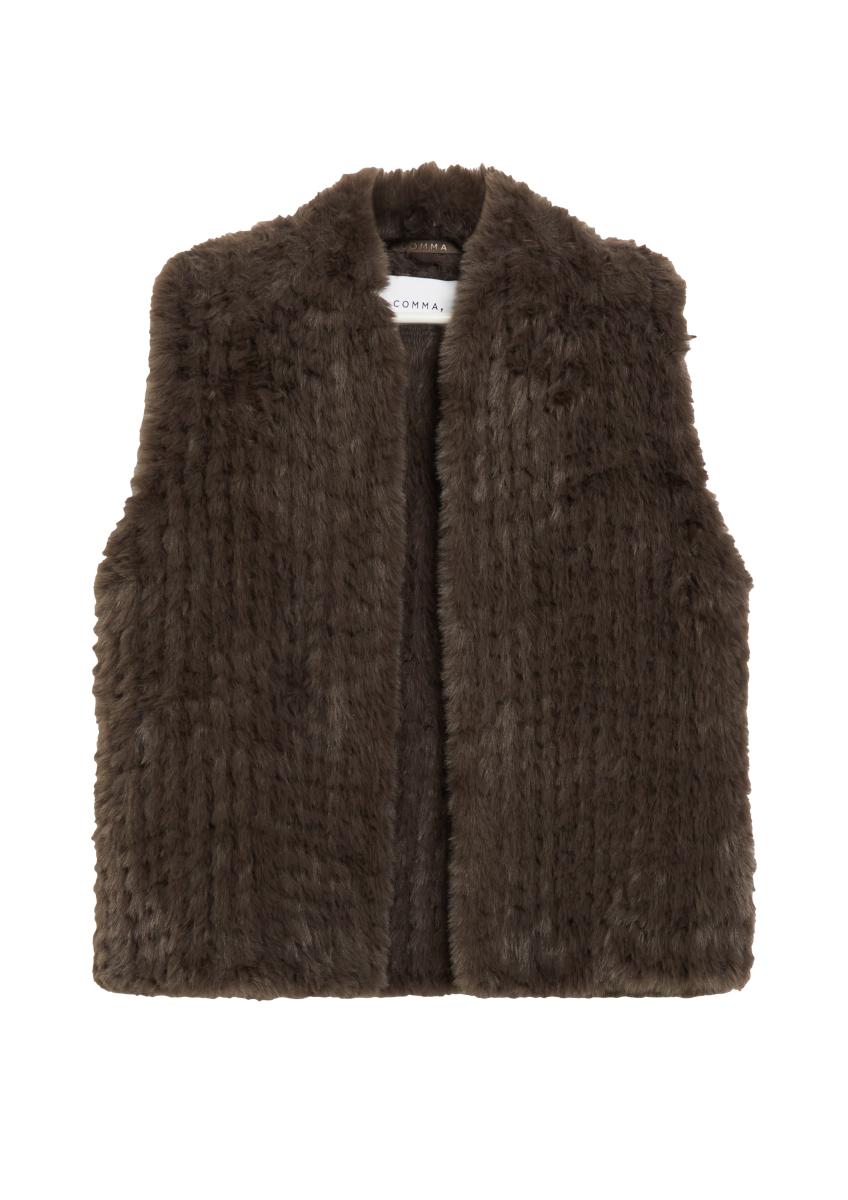 Damen Fake-Fur-Weste