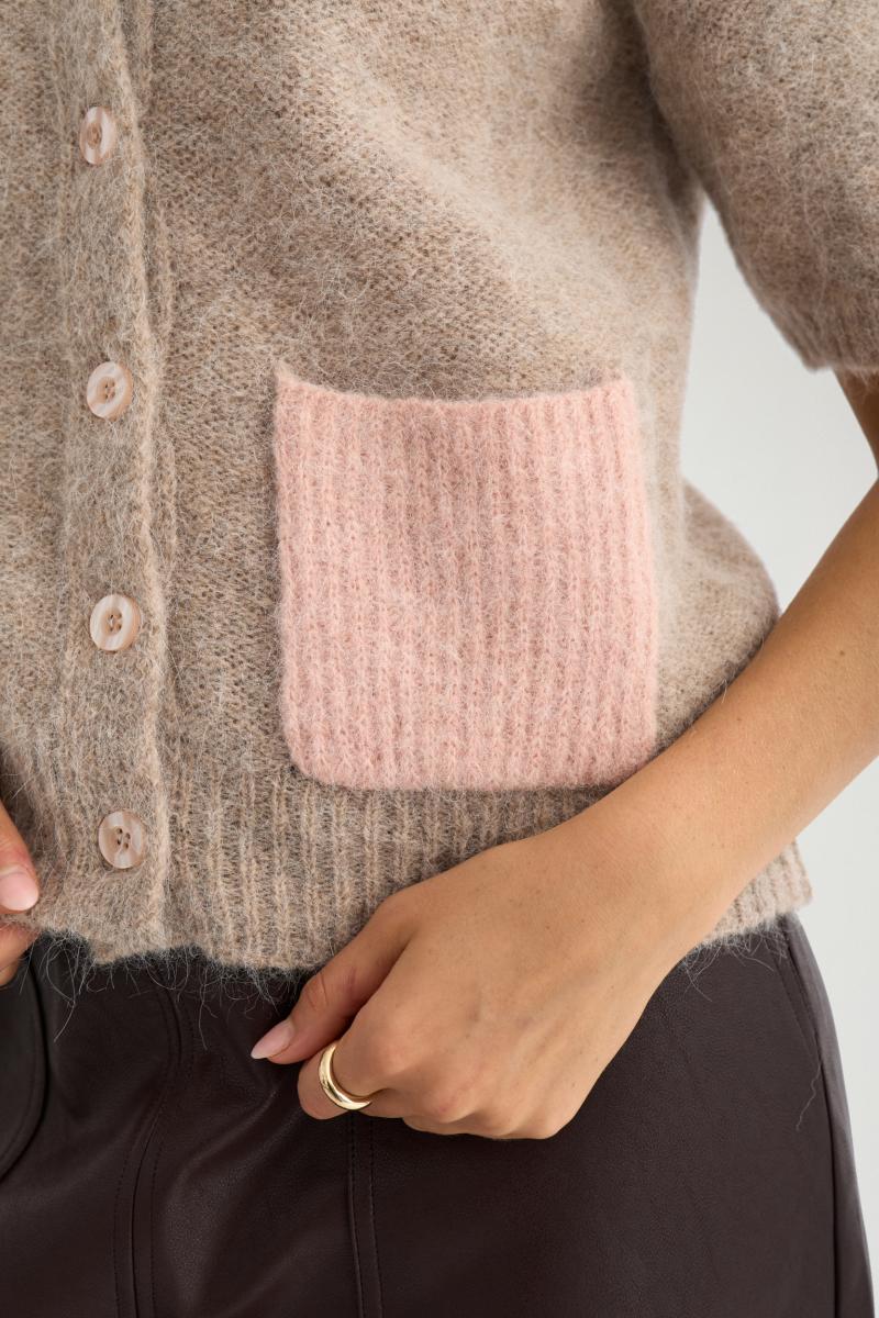 Damen Kurzarm-Strickjacke Nusalia