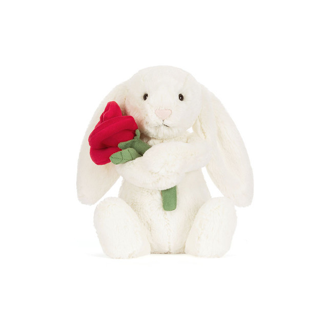 Hase mit Rose Plüschtier