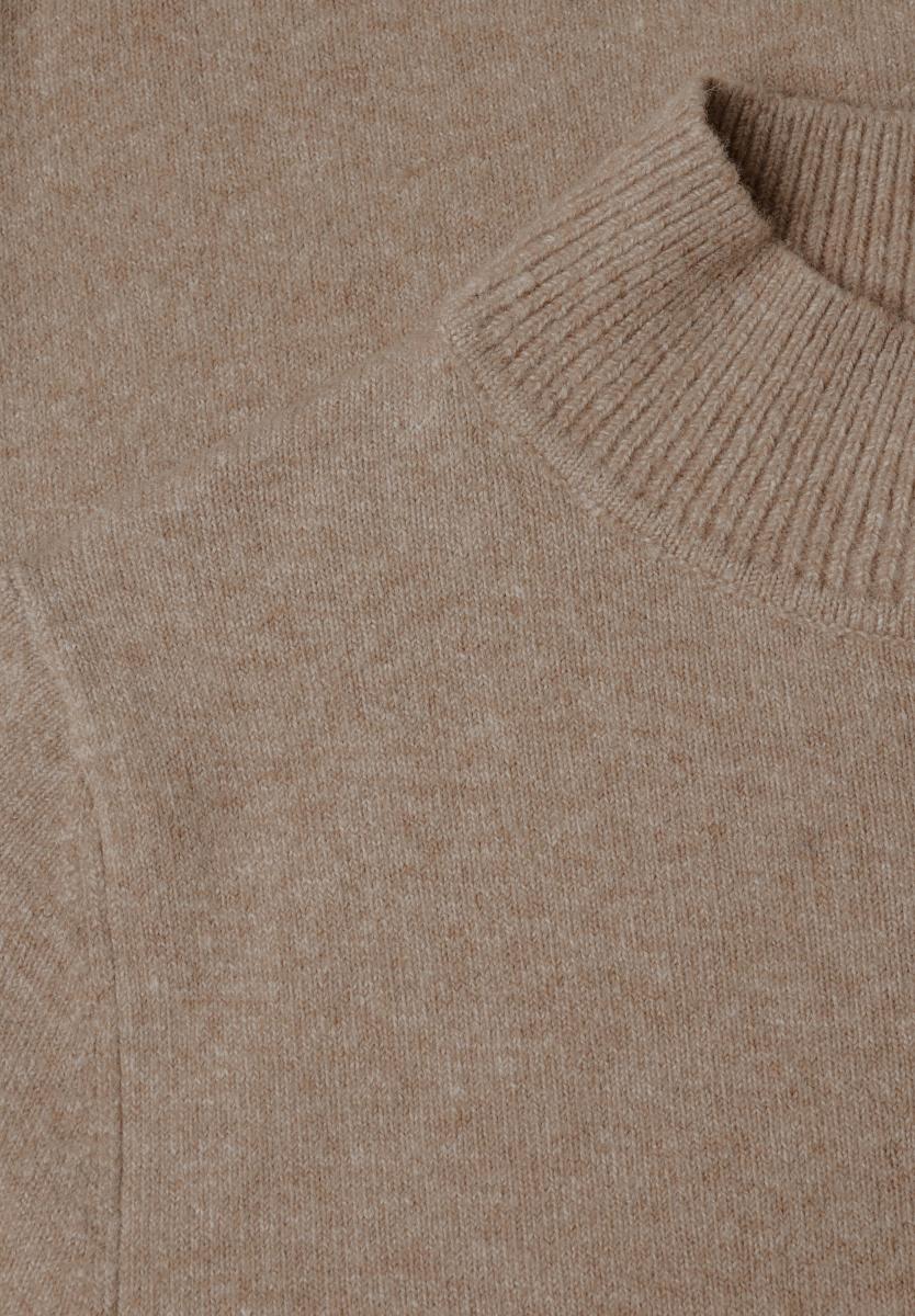 Damen Rollkragen-Pullover Mit Kurzen Ärmeln