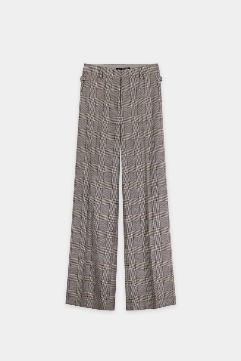 Damen Karo-Wideleg-Pants