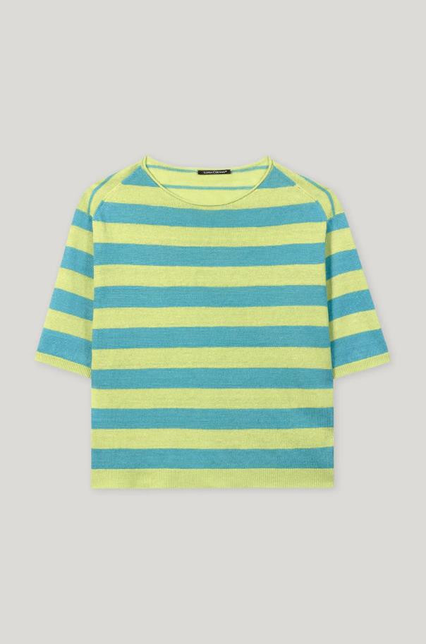Damen Leinen-Ringel-Pullover