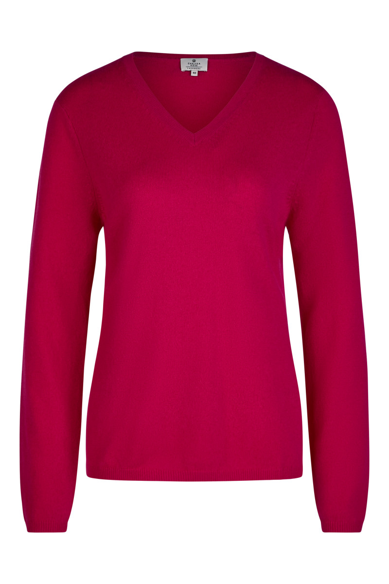 Damen Pullover mit V-Ausschnitt Cashmere