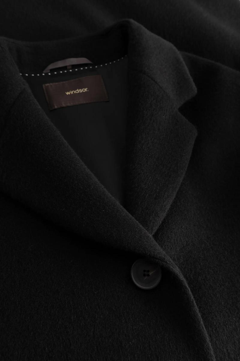 Damen Brushed-Wolle Kurzmantel