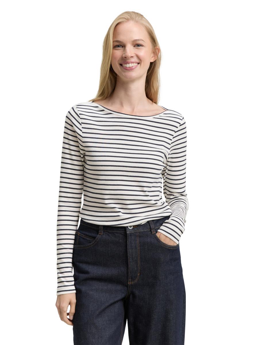 Damen Langarmshirt mit Streifenmuster