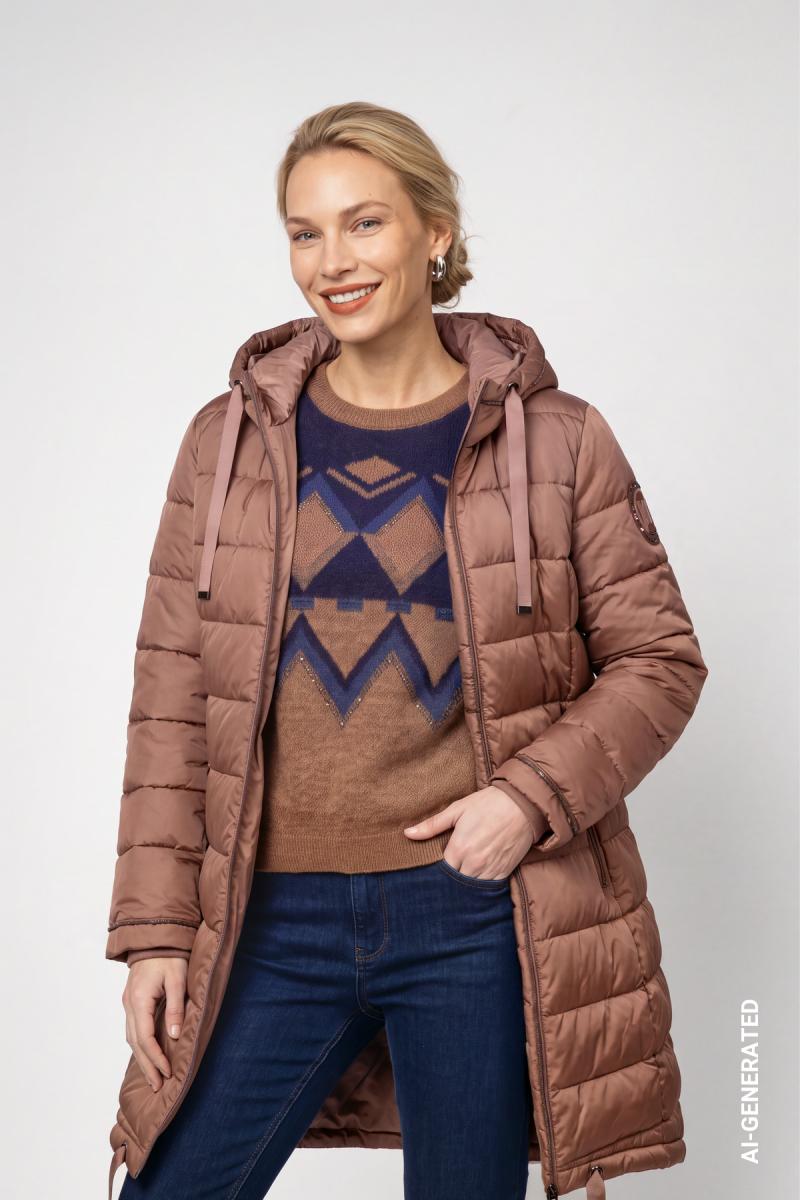 Damen Steppmantel mit Patch