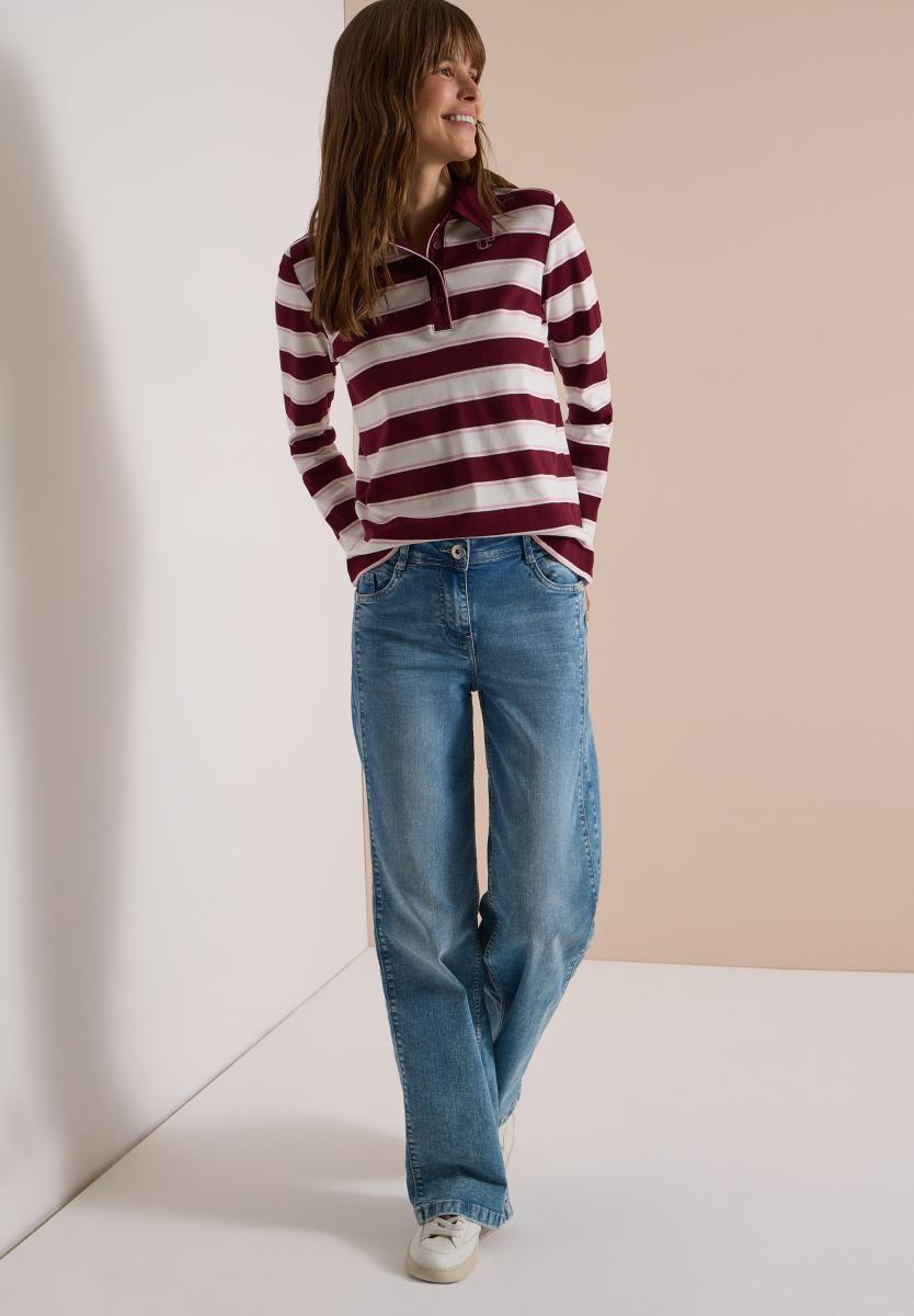 Damen Langarm Poloshirt