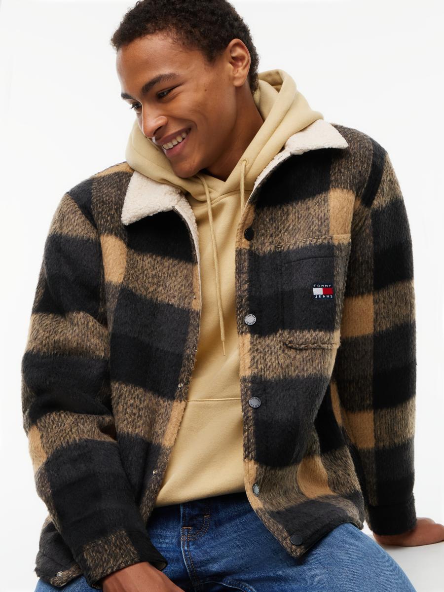 Herren Shacket Teddy Collar