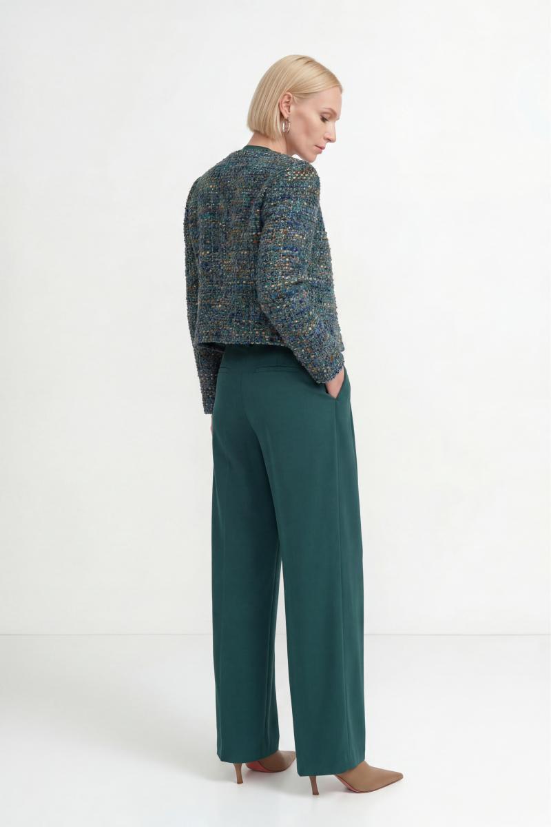 Damen Hose Pleated Wide Leg