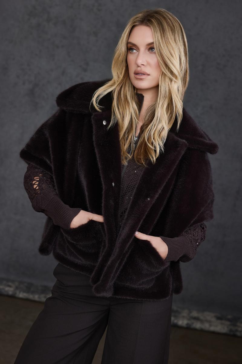 Damen Kunstfelljacke
