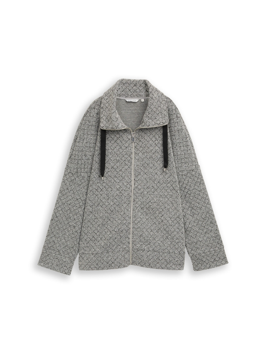 Curvy Loose Fit Sweatjacke mit Stehkragen