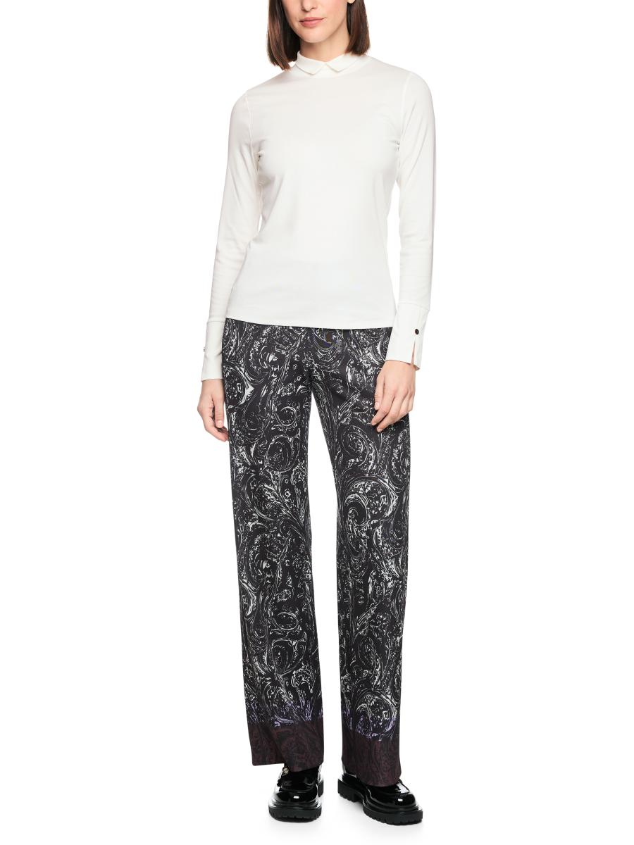 Damen Baumwoll-Longsleeve mit Stehkragen
