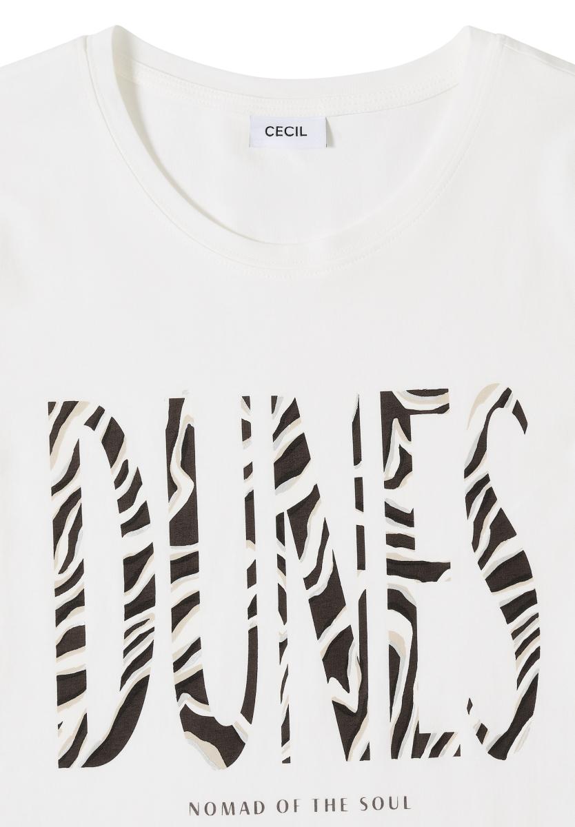 Damen T-Shirt Mit Rundhals Und Frontprint